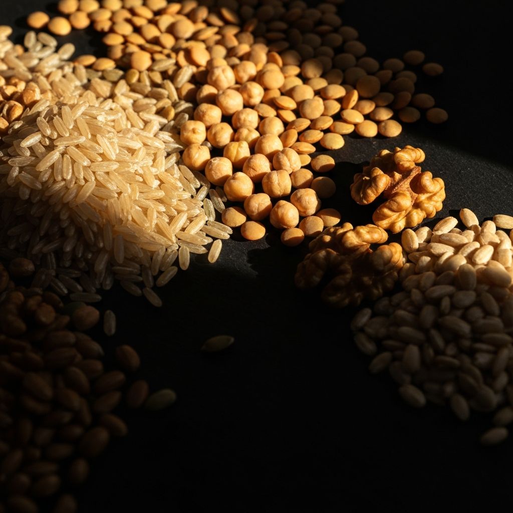 Whole grains and legumes high in fiber supporting digestion